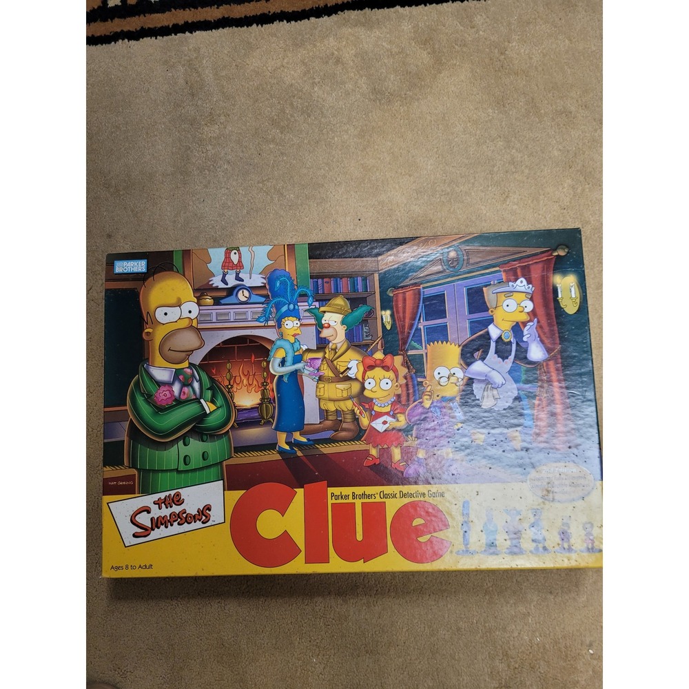 The Simpsons Clue Board Game 2nd Edition Parker Brothers 2002 Mystery Game